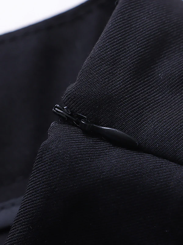 A-Line High Waisted Pleated Solid Color Split-Joint Skirts Bottoms - Image 19