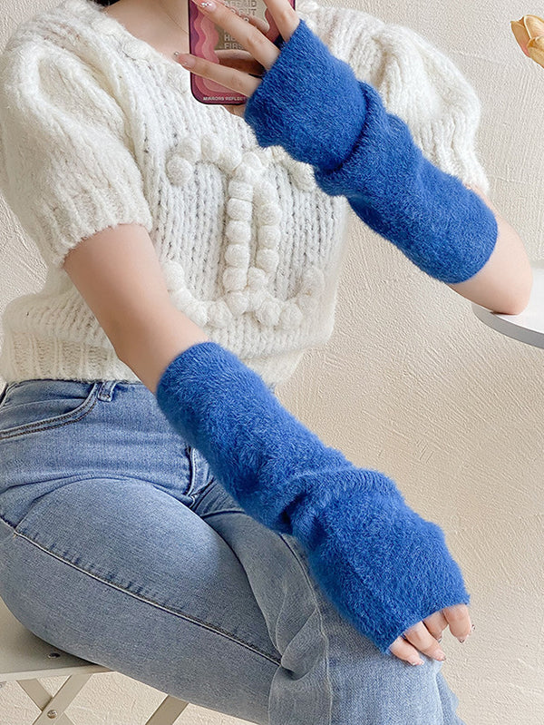 Casual Solid Color Arm Warmers Accessories - Image 7