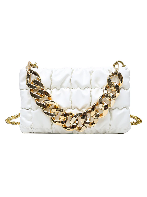 Chains Plaid Solid Color Crossbody Bags - Image 19