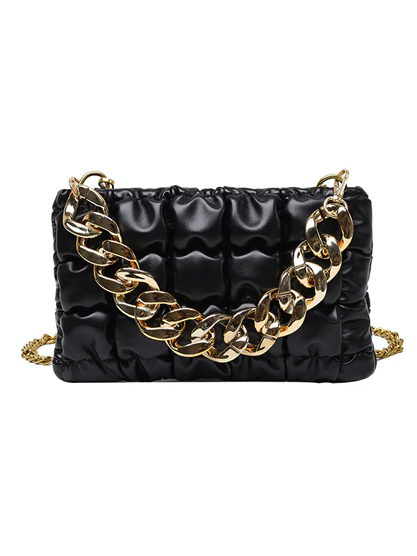 Chains Plaid Solid Color Crossbody Bags - Image 20