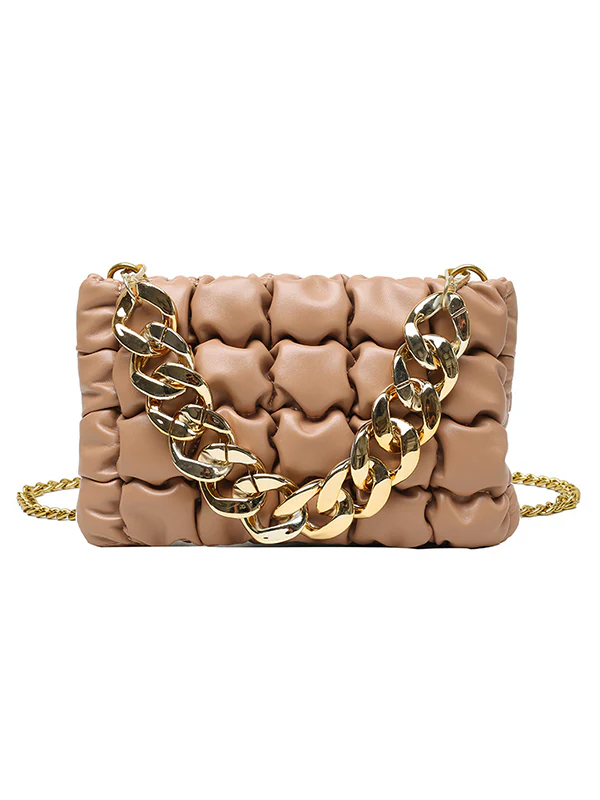 Chains Plaid Solid Color Crossbody Bags - Image 21