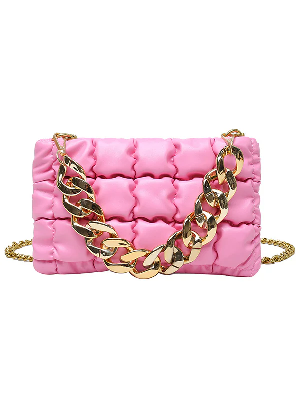 Chains Plaid Solid Color Crossbody Bags - Image 22