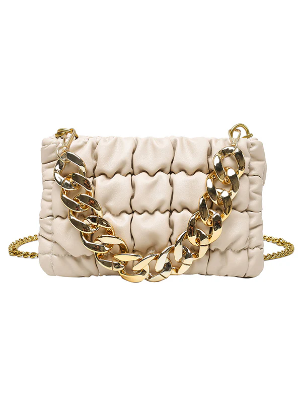 Chains Plaid Solid Color Crossbody Bags - Image 26