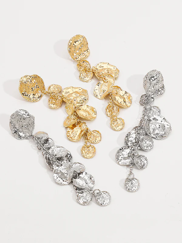 Geometric Solid Color Tasseled Earrings Accessories - Image 2