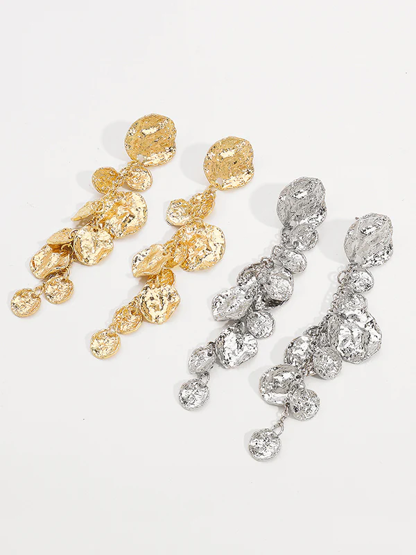 Geometric Solid Color Tasseled Earrings Accessories - Image 3