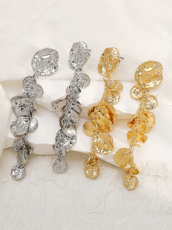 Geometric Solid Color Tasseled Earrings Accessories - Image 4