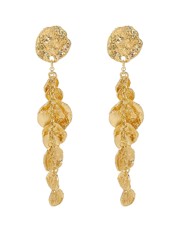 Geometric Solid Color Tasseled Earrings Accessories - Image 5
