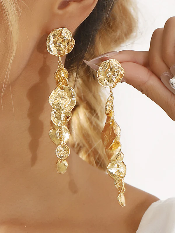Geometric Solid Color Tasseled Earrings Accessories - Image 7